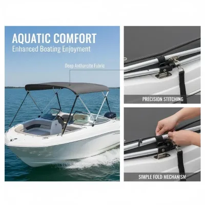 Auvent bimini à 2 arceaux anthracite – image 2