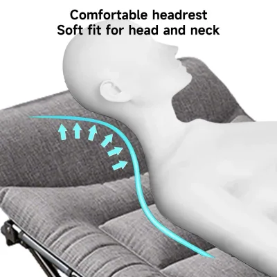 Chaise longue pliante grise d'extérieur – image 2