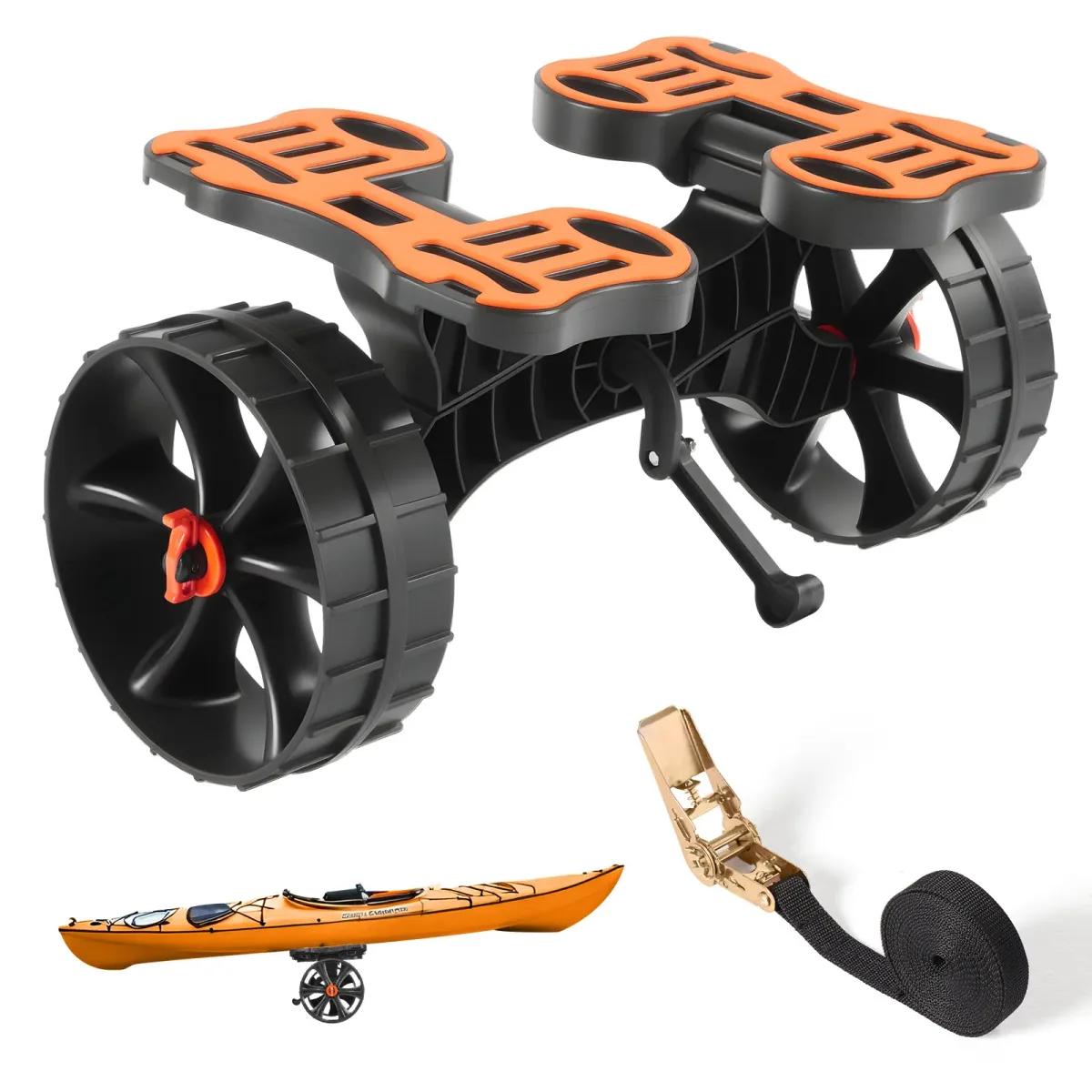 Chariot pliable pour kayak à roues de 25,5 cm