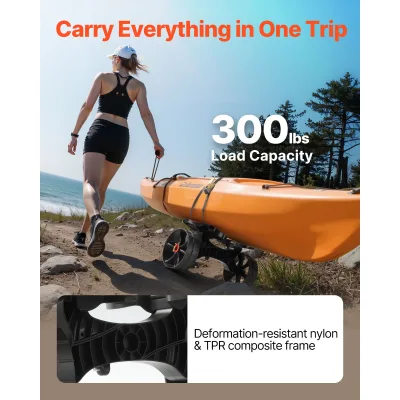 Chariot pliable pour kayak à roues de 25,5 cm – image 2