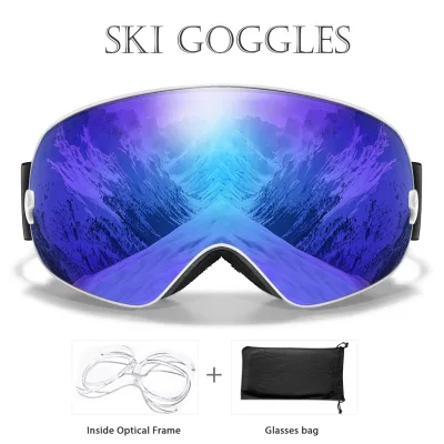 Lunettes de ski multicolores anti-buée