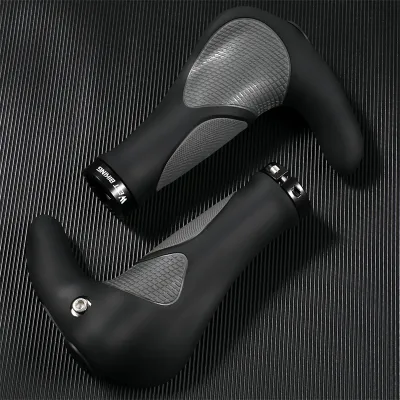 Poignées de vélo ergonomiques noir et gris – image 2