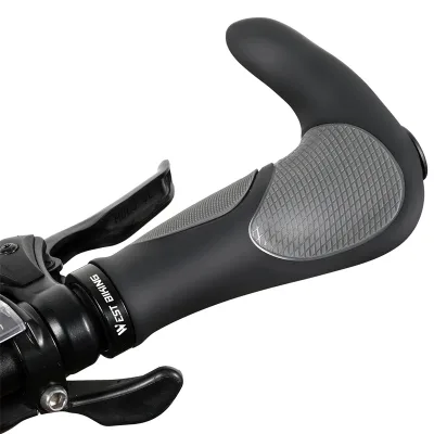 Poignées de vélo ergonomiques noir et gris – image 3