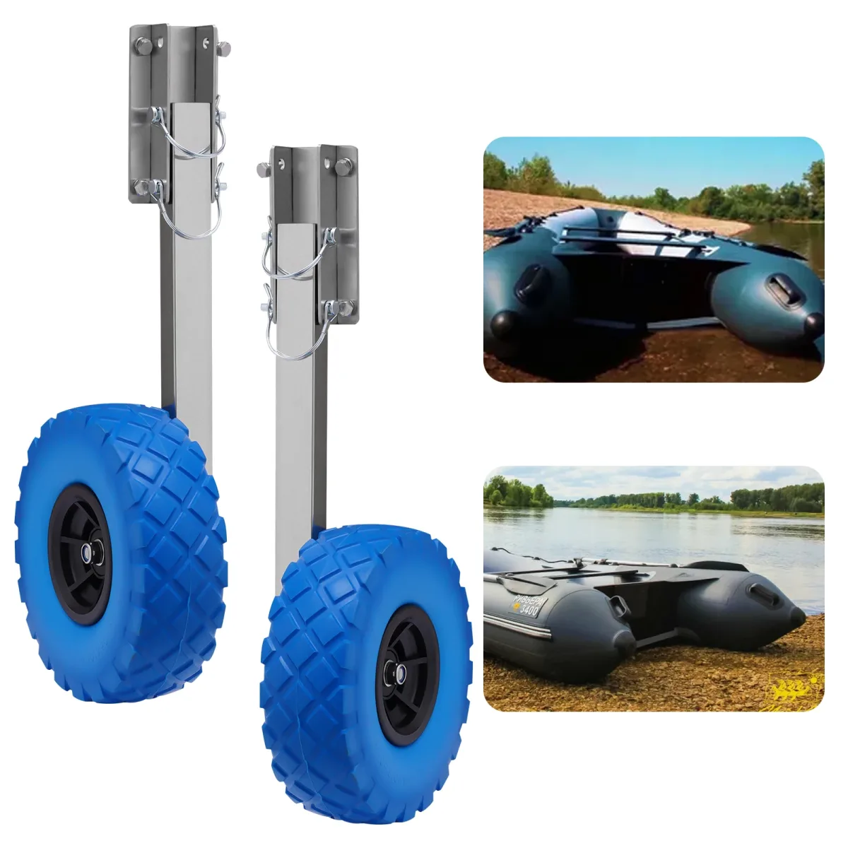 Roue de remorque pour bateau gonflable, 25 cm