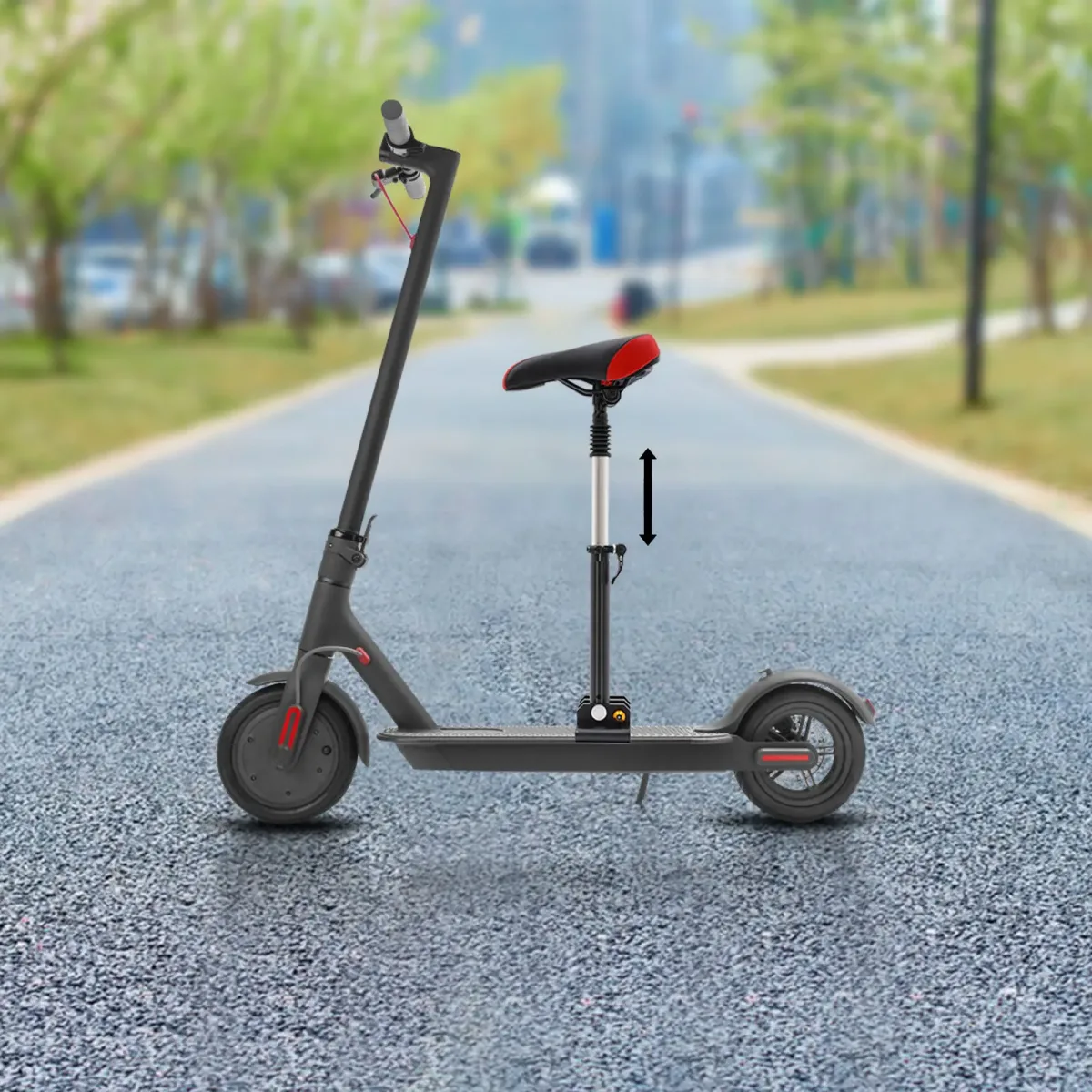 Siège de trottinette noir et rouge