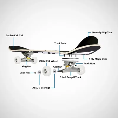 Skateboard complet en érable, 7 couches – image 3