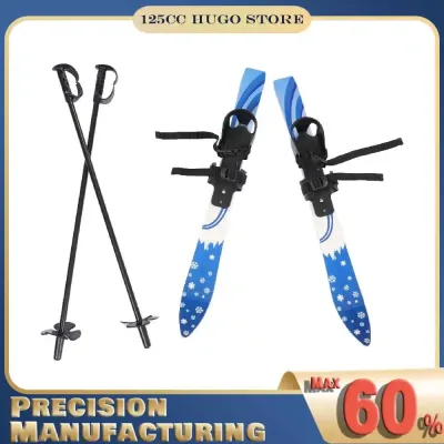 Skis bleus pour enfant avec bâtons, de 2 à 8 ans