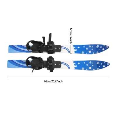 Skis bleus pour enfant avec bâtons, de 2 à 8 ans – image 2