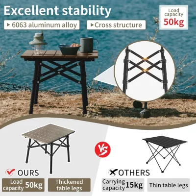 Table pliante en aluminium pour camping – image 3