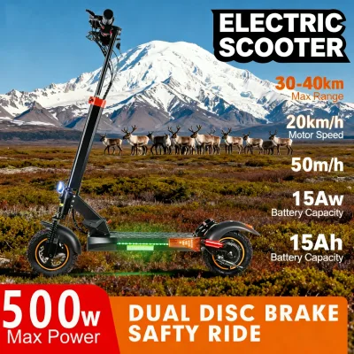 Trottinette électrique pliable noire 500 W – image 3