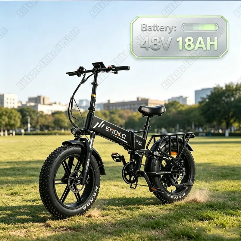 Vélo électrique pliable, pneus neige