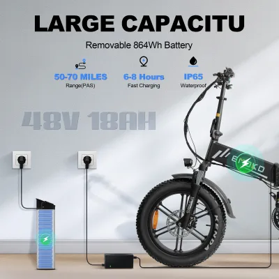 Vélo électrique pliable, pneus neige – image 3